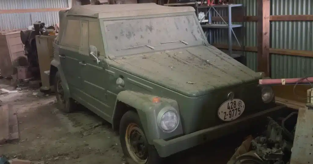 A Volkswagen known in the US as the 'Thing' emerges after 50 years in storage