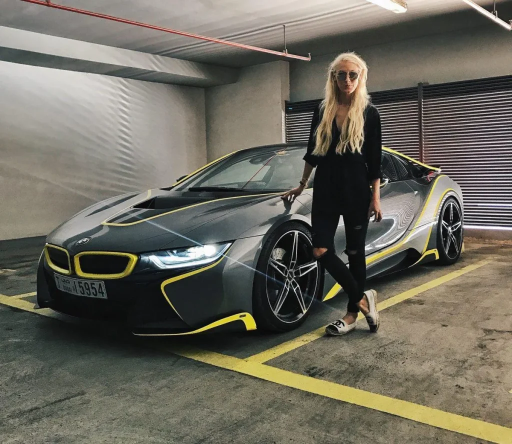 The first car Supercar Blondie - aka Alex Hirschi - ever owned, believe it or not, was a Mitsubishi Lancer, but she's come a long way since then, and her car collection is now worth a fortune