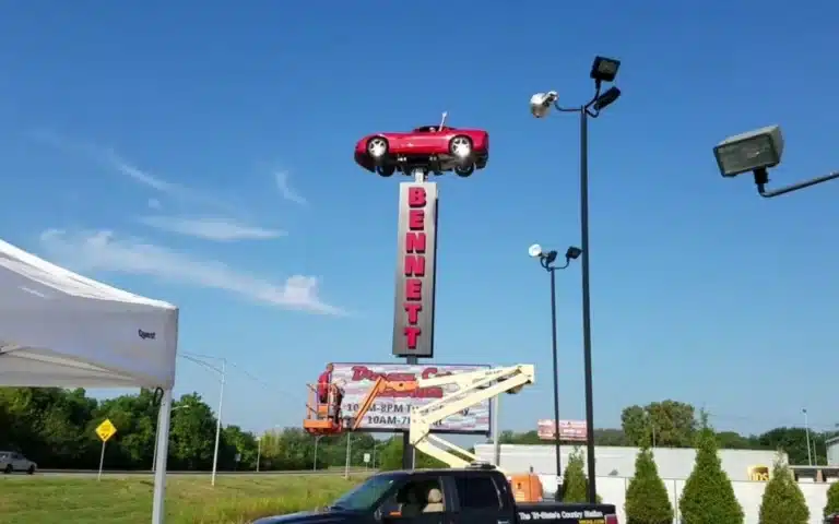 Chevy Corvette in air