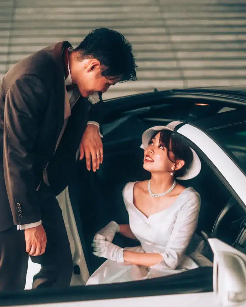 Japanese couple posing with their Nissan 300ZX