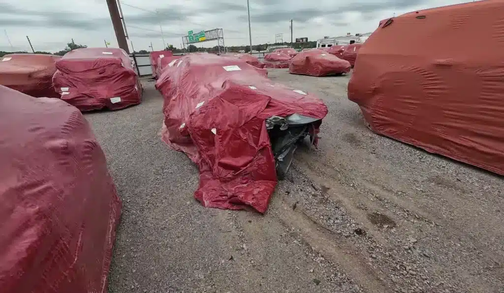 Mysterious cars in red cover