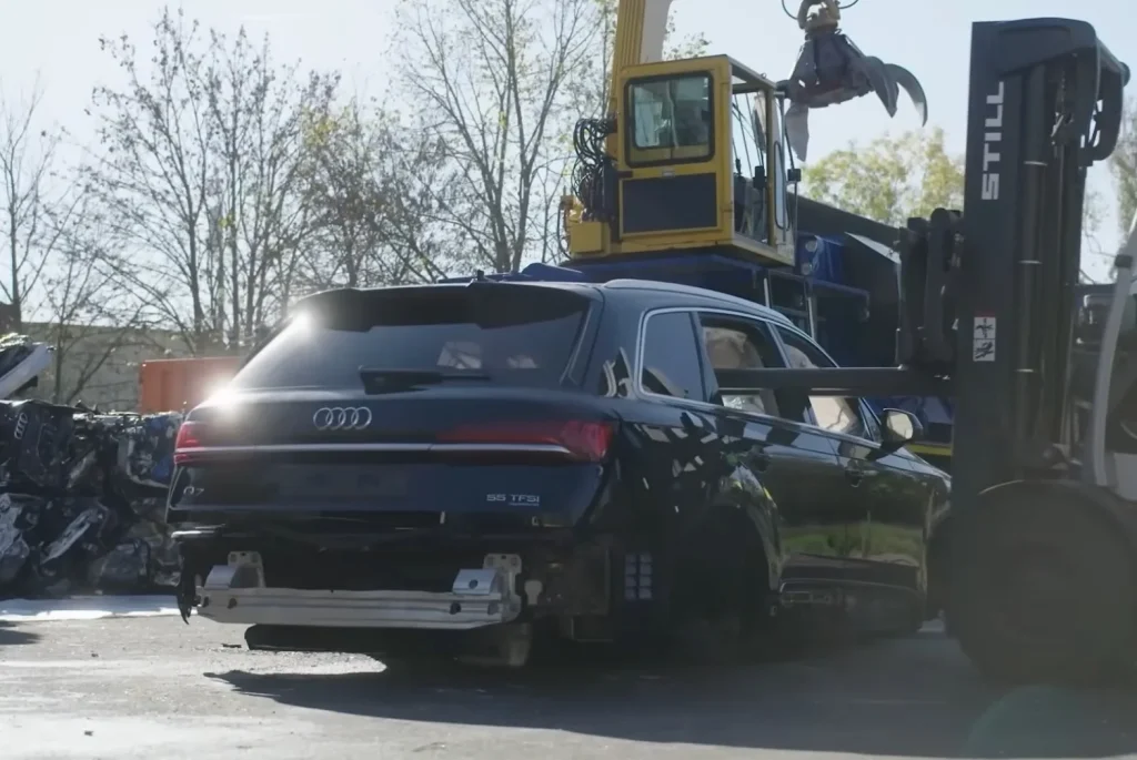 There's a facility where some seemingly brand-new Audi vehicles are stripped down, 'destroyed', and then repurposed