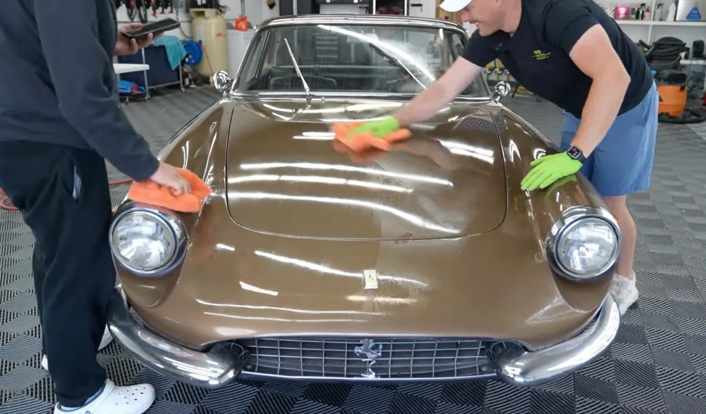 These professional detailers uncovered a rare 1968 Ferrari 330 abandoned in a garage in Ohio