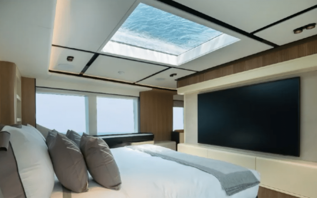 This 111 foot superyacht has a glass-bottom pool