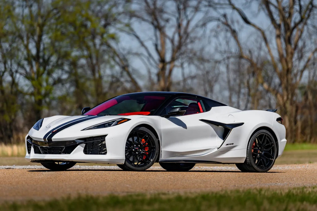 This 2023 Chevrolet Corvette Z06 Convertible 3LZ is a mid-engine supercar but also a traditional muscle car