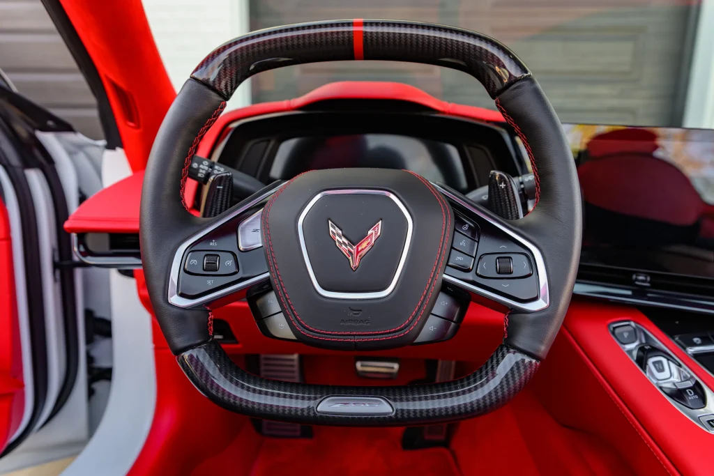 This 2023 Chevrolet Corvette Z06 Convertible 3LZ is a mid-engine supercar but also a traditional muscle car