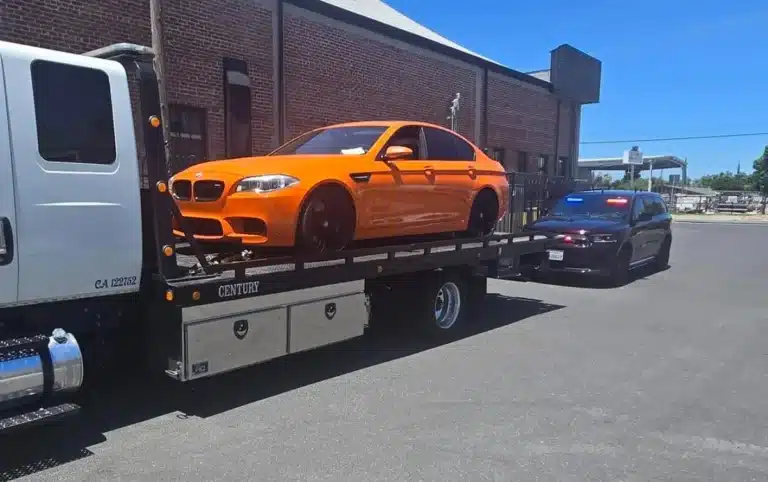 This BMW M5 driver in Modesto, California is probably regretting driving a clownfish orange car