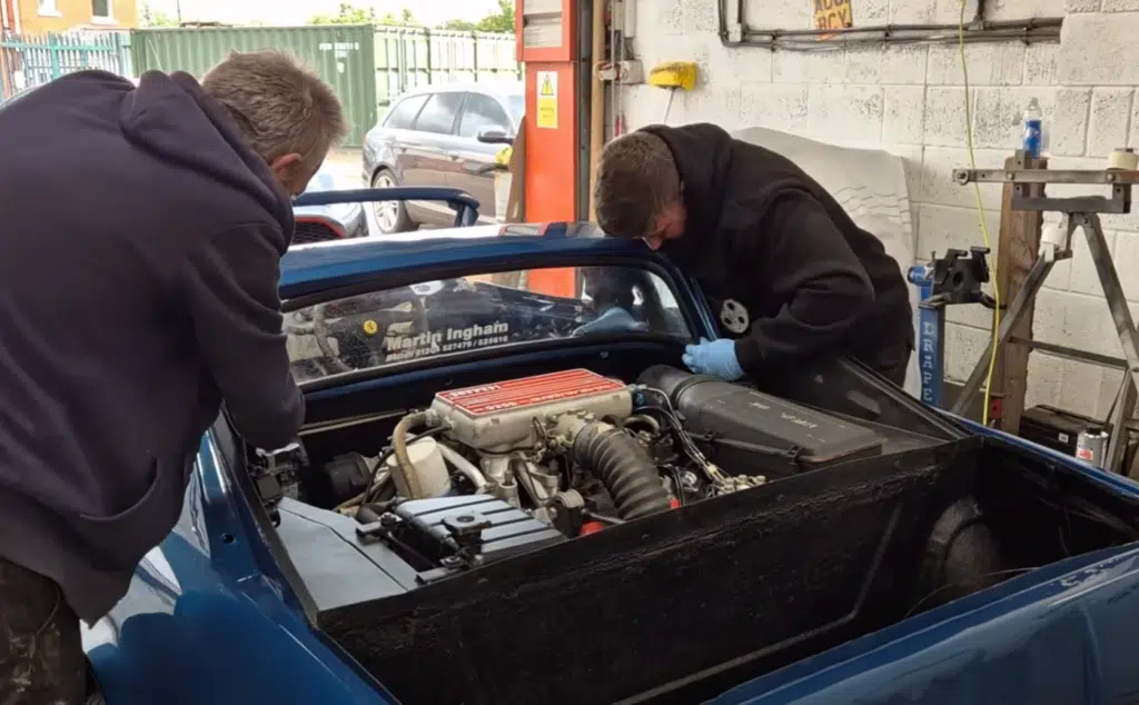 This Ferrari barn find is a vintage supercar undergoing a classic Ferrari restoration, part of a meticulous Ferrari restoration effort to revive a legend