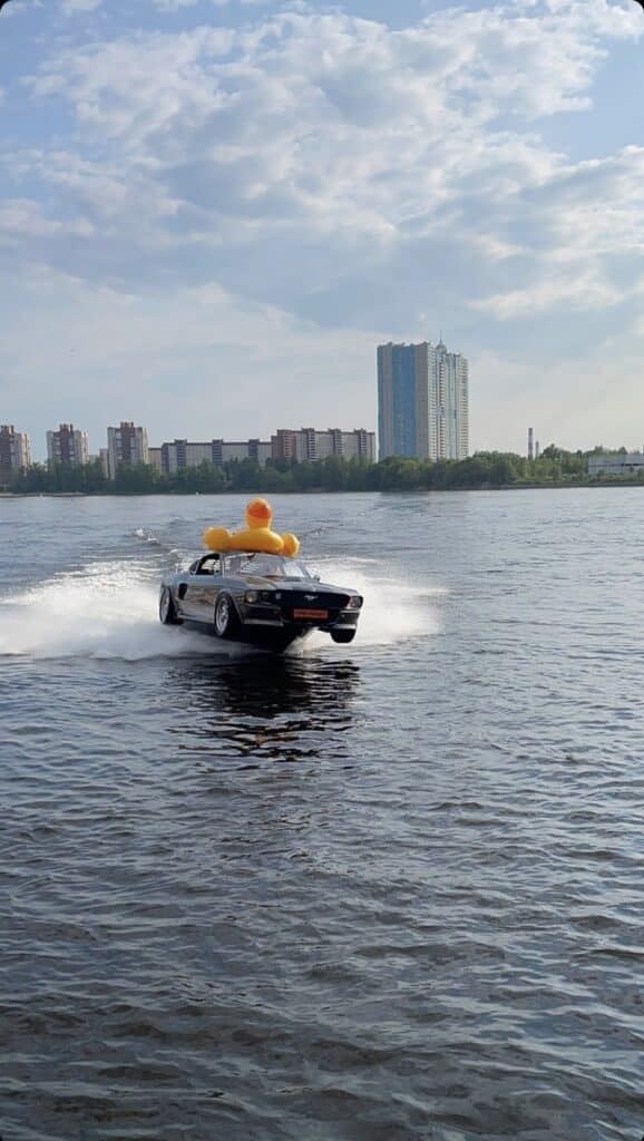 This Ford Mustang can ride on water
