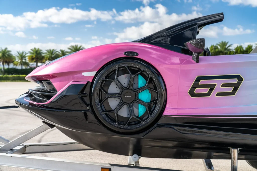 This Lamborghini Aventador SVJ uses a Yamaha engine and it's actually a boat, but it's also a lot cheaper than a real Lambo