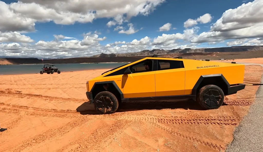 This Tesla Cybertruck owner had to find out the hard way that sandy beaches in Utah are nothing to mess with