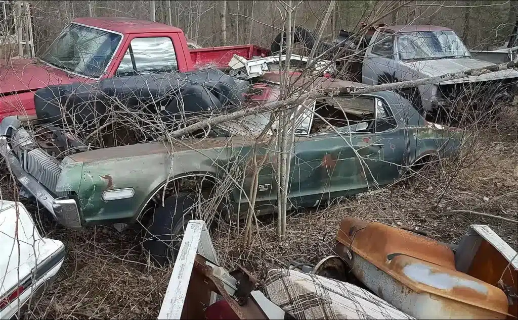 This YouTuber found a huge junkyard in Michigan with some abandoned muscle cars