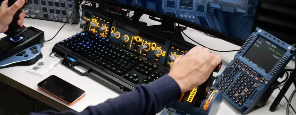 This YouTuber turned a flight simulator gaming desk into an Airbus A320 cockpit