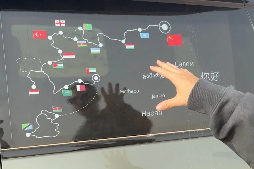 This car, the Rox 01, drove all the way from China to the UAE across 13 countries