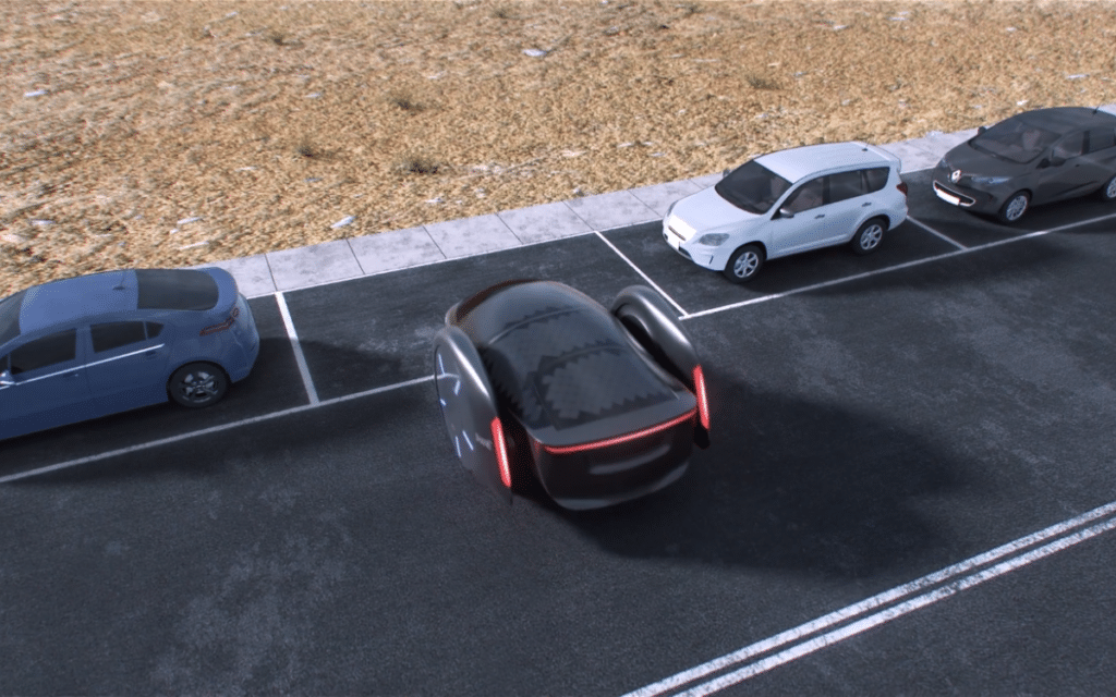 This concept electric car only has two wheels and can park itself by turning 360 degrees