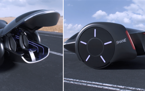 This concept electric car only has two wheels and can park itself by turning 360 degrees