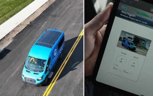 This electric road can charge cars as they drive on it