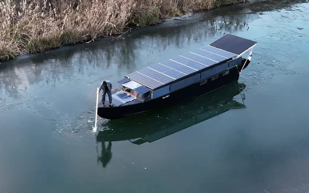 This guy built a solar-powered yacht that can theoretically run under its own steam figure of speech almost for free and theoretically forever