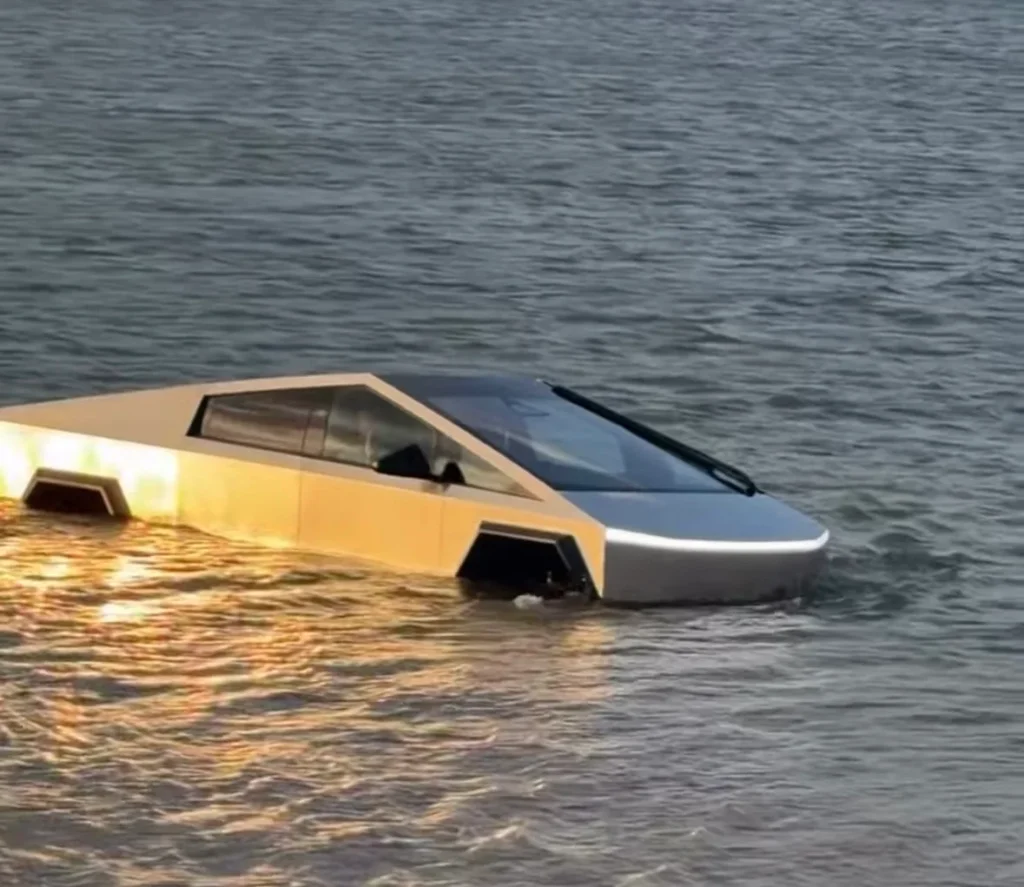 This guy took his Tesla Cybertruck for a swim in Texas, but he's probably regretting that now