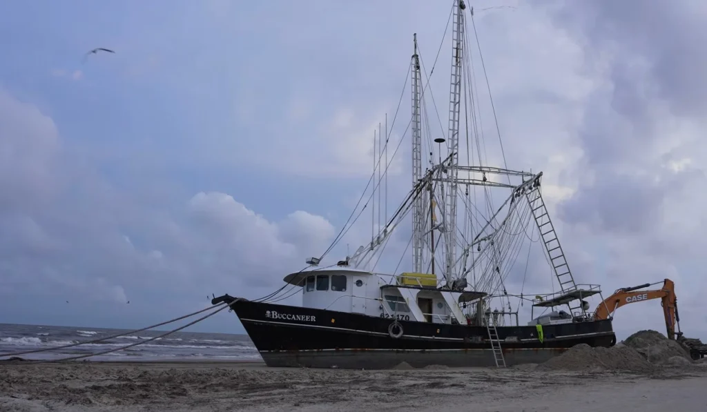 This guy traveled from Utah to Texas to recover a ship that looks halfway between a fishing boat and something out of a Pirates of the Caribbean movie