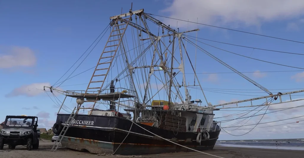 This guy traveled from Utah to Texas to recover a ship that looks halfway between a fishing boat and something out of a Pirates of the Caribbean movie
