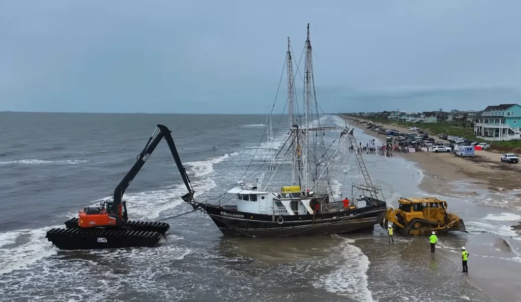 This guy traveled from Utah to Texas to recover a ship that looks halfway between a fishing boat and something out of a Pirates of the Caribbean movie