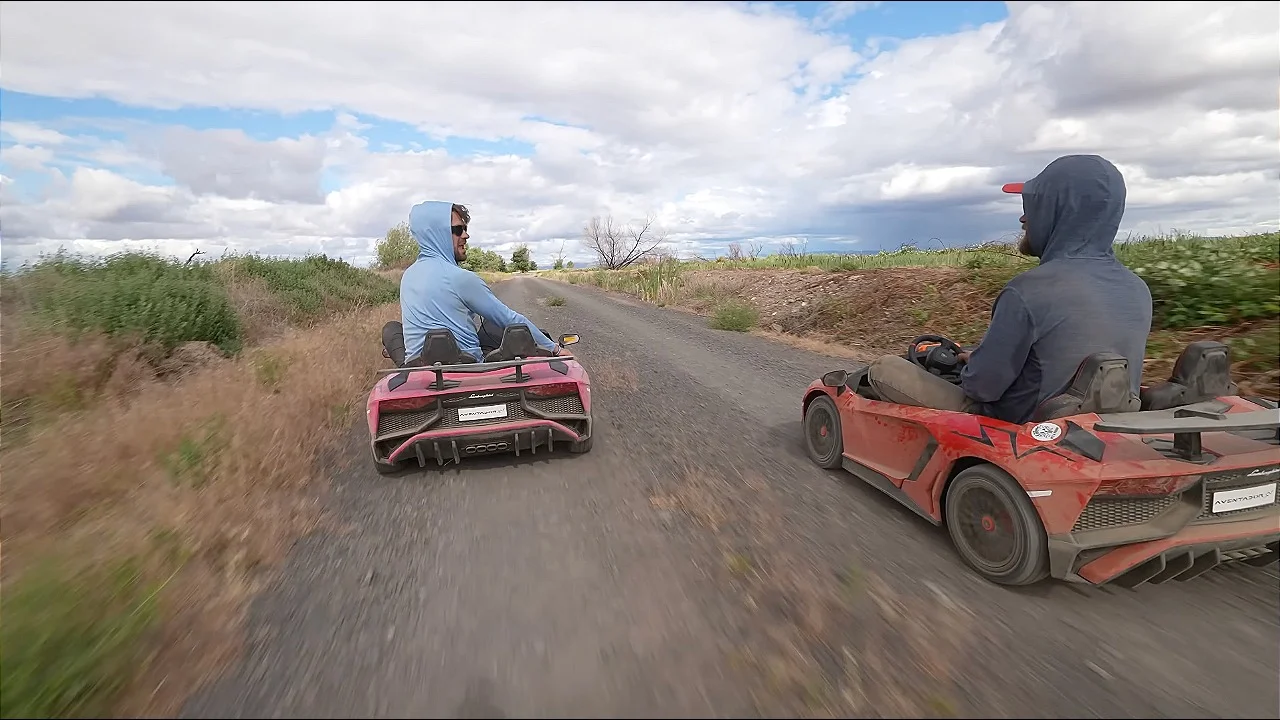 Men try to drive Lamborghini toy cars 100 miles through the Oregon desert and it actually goes better than you'd expect