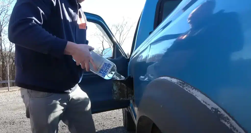This guy tried running his Ford Ranger pick-up truck on vodka instead of gas