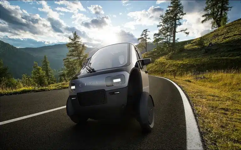This is the Cixi Vigoz, a three-wheeled, chainless pedal car that's halfway between a motorcycle and an automobile