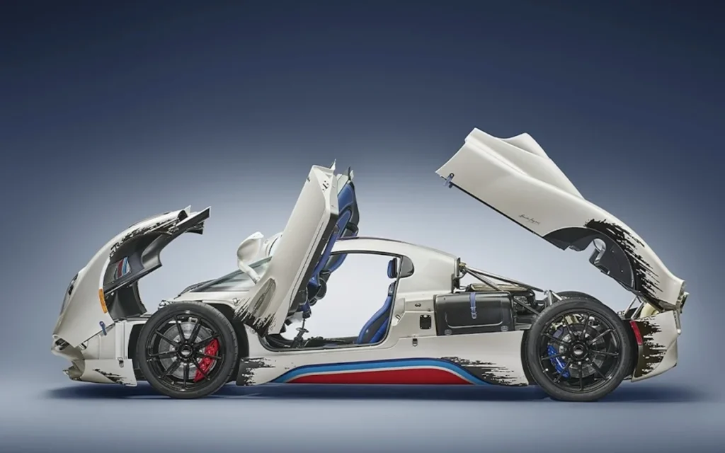 This is the Pagani Utopia The Coyote, specifically commissioned to look like it's already been damaged