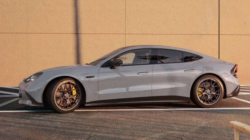 This is the new all-electric Mercedes-AMG 4-Door, which means what you're looking at here is also Mercedes' flagship model