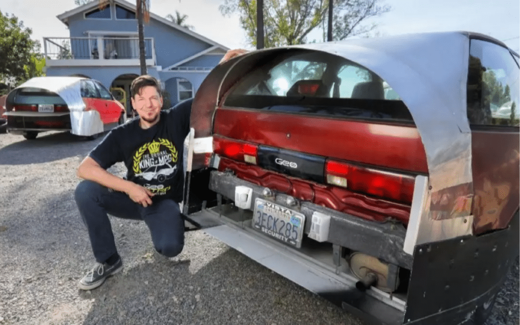 This modified Geo Metro can get 100 miles to the gallon