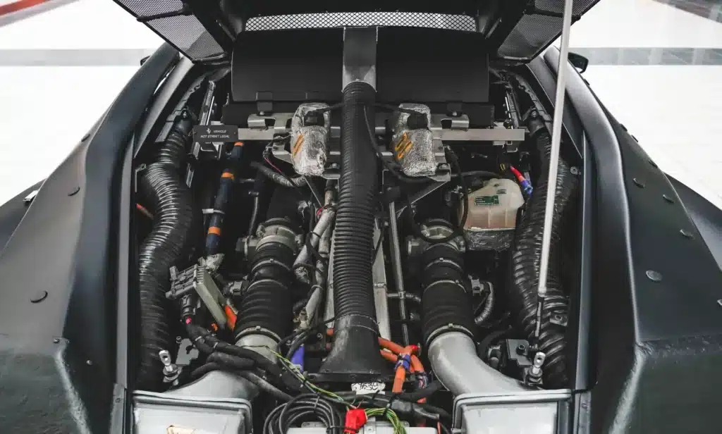 A LaFerrari prototype test mule with a hybrid V12 is heading to auction in Monterey, where it could sell for as much as $1.2 million