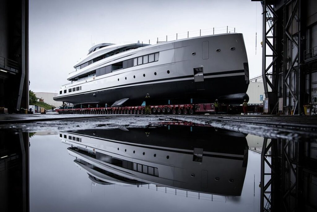 This superyacht comes with its own pizza oven and cinema