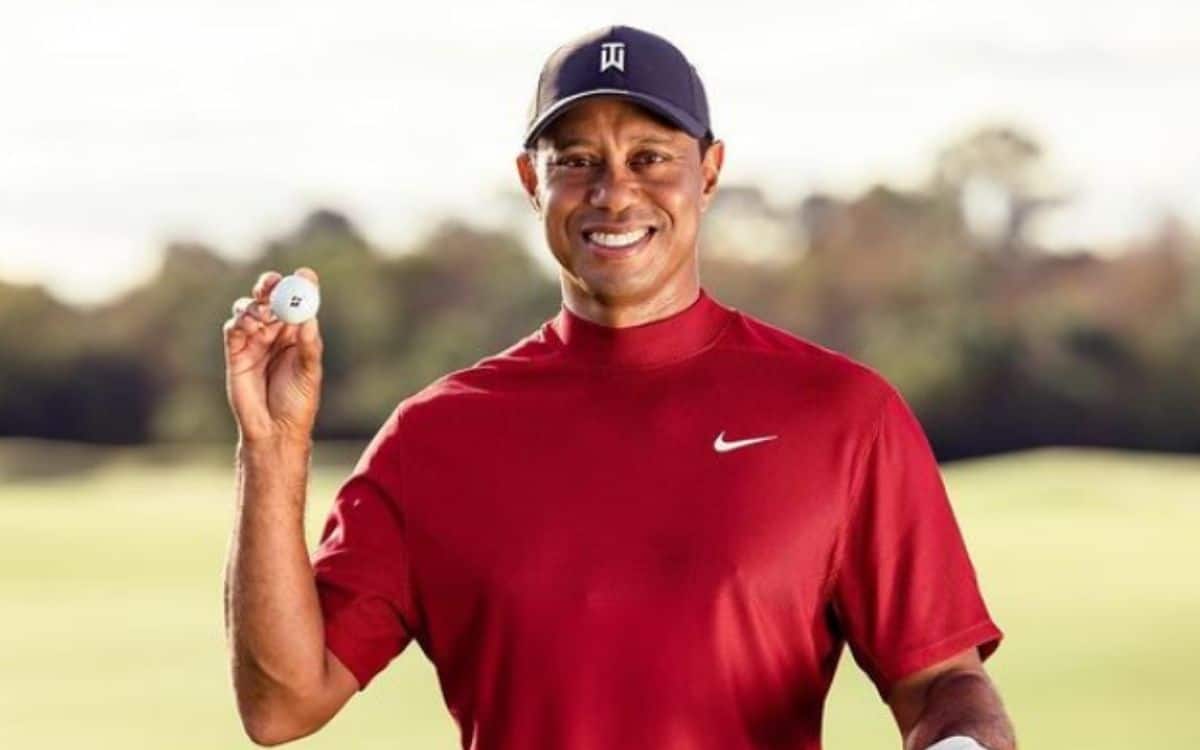 Tiger Woods with a golf ball
