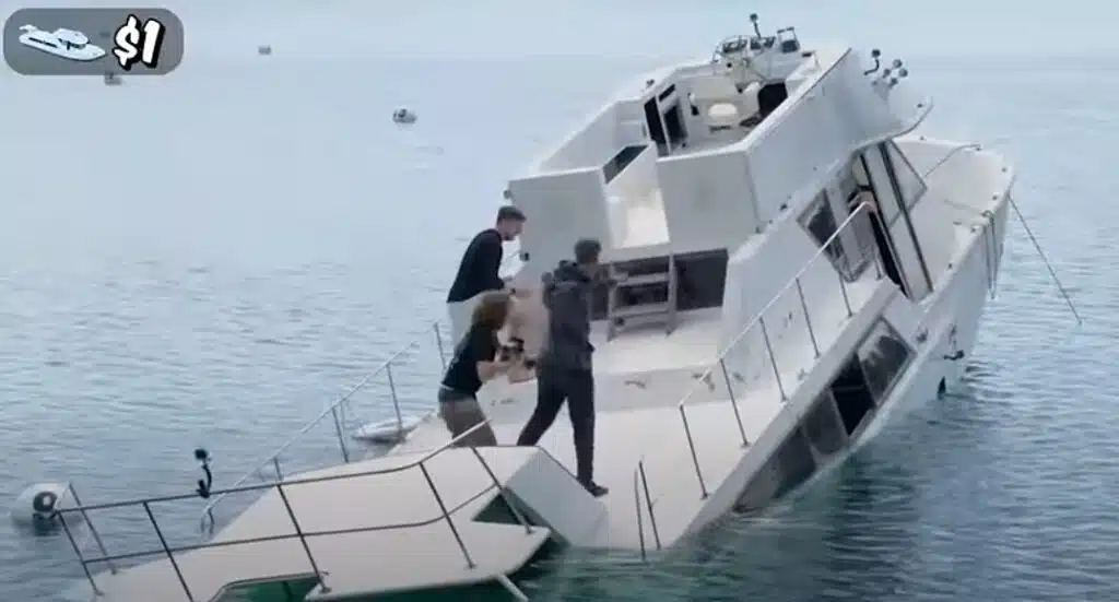 Mr Beast $1 yacht sinks