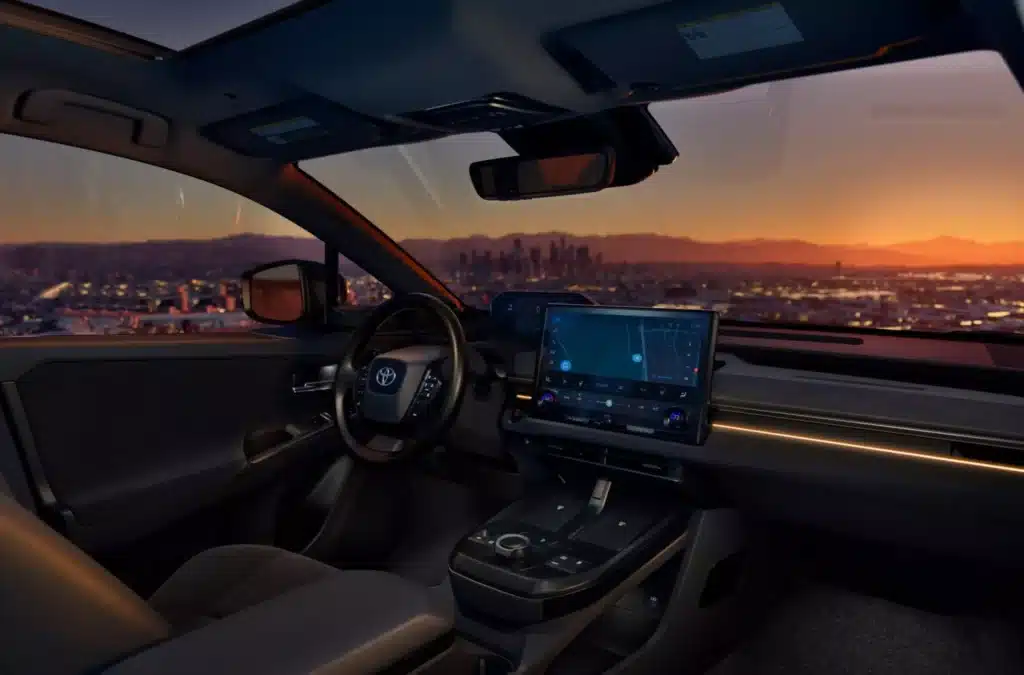 The interior of the Toyota C-HR appears to feature an extremely prominent 14-inch touchscreen.