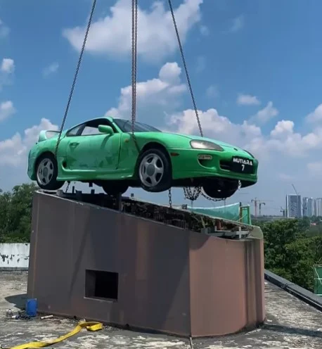 Toyota Supra pulled down from dealership roof after 20 years and the sun has left its mark on the sports car