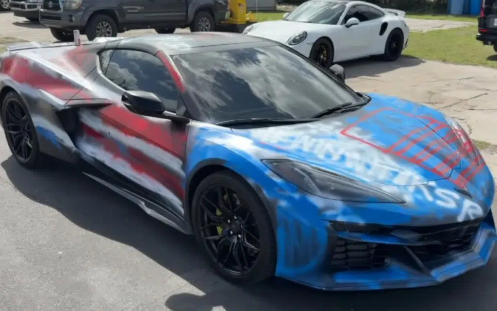 Travis Pastrana won this C8 Chevrolet Corvette Z06 after winning the Freedom 500.