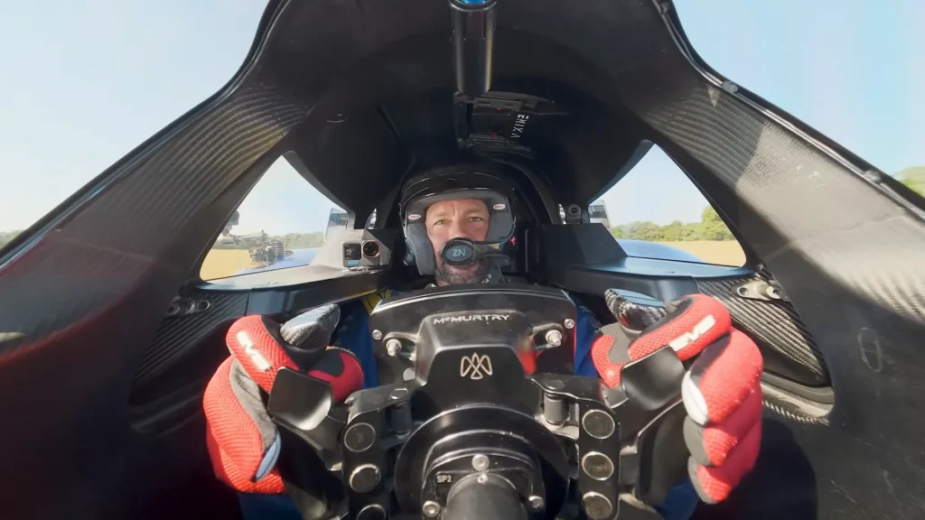 Man lives out childhood dream by driving $1.3 million McMurtry hypercar that's so powerful it can drive upside down