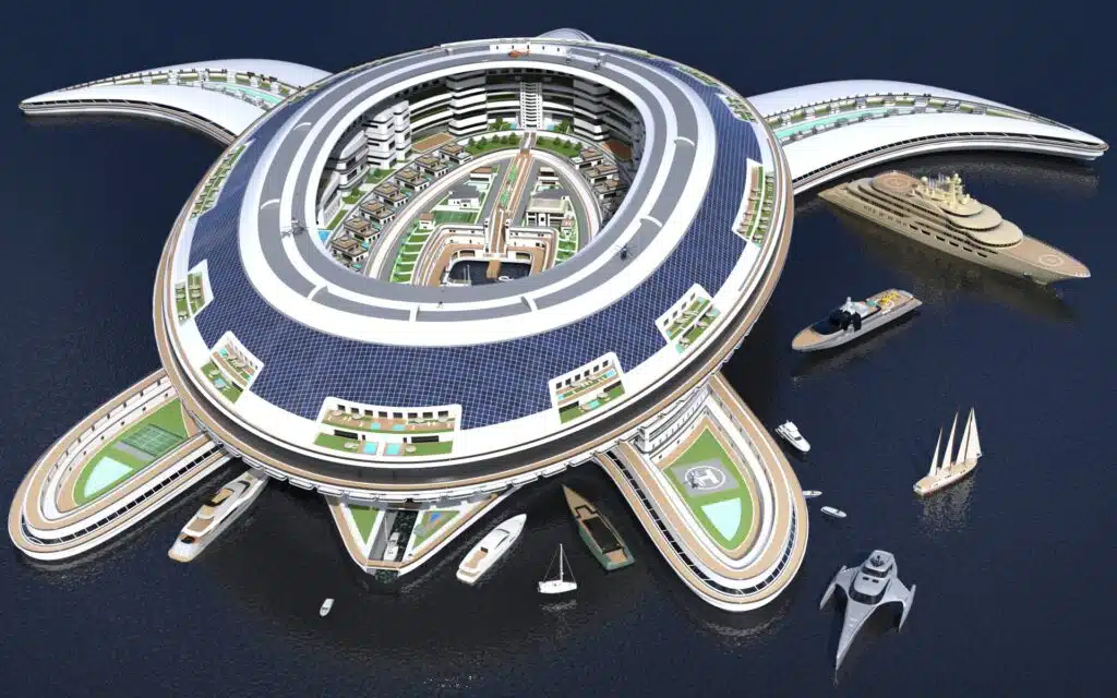 Turtle-shaped floating city
