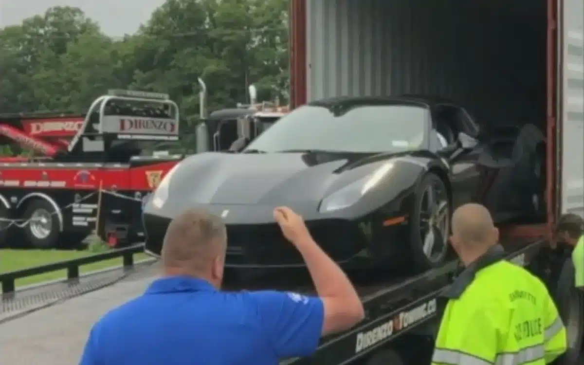 Two Ferraris miraculously found in a shipping container 180 miles from where they were stolen in New York