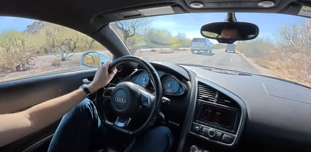 Tyler was extremely impressed by his new Audi R8.