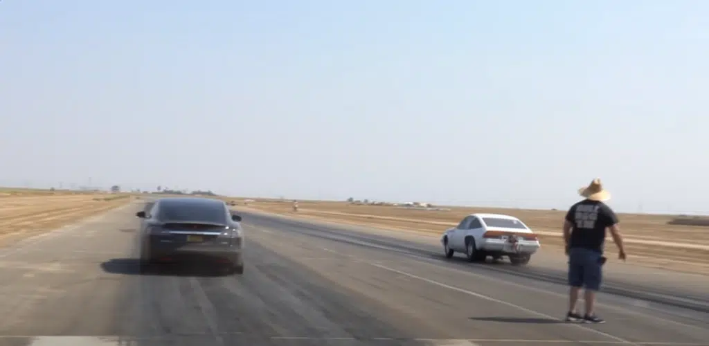 Tyler's Tesla got trampled by the Drag car.