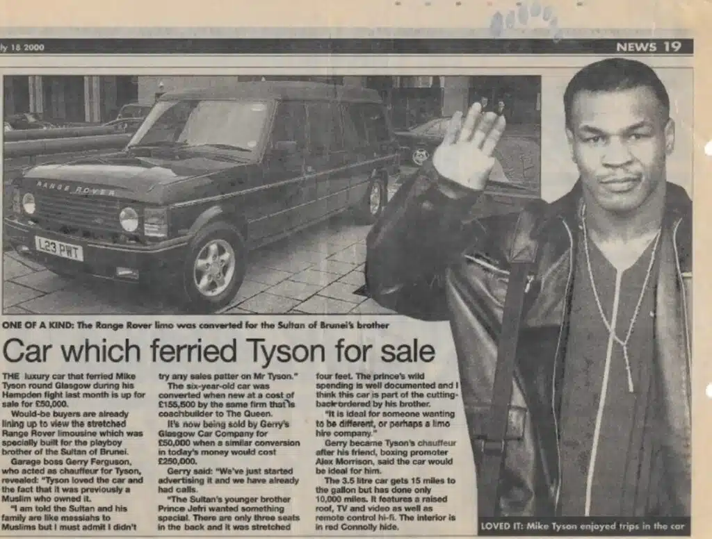 Mike Tyson used a custom Range Rover limo that was both beautiful and bizarre