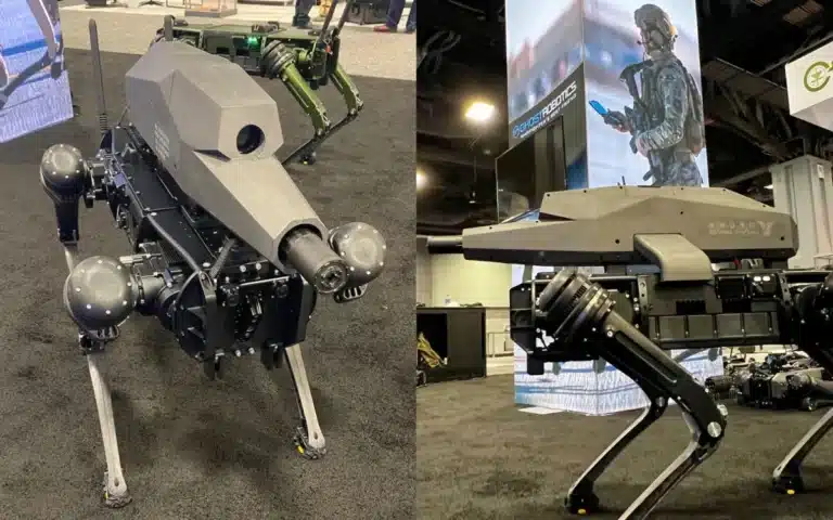 US Marines testing a robot dog armed with AI-enabled rifles