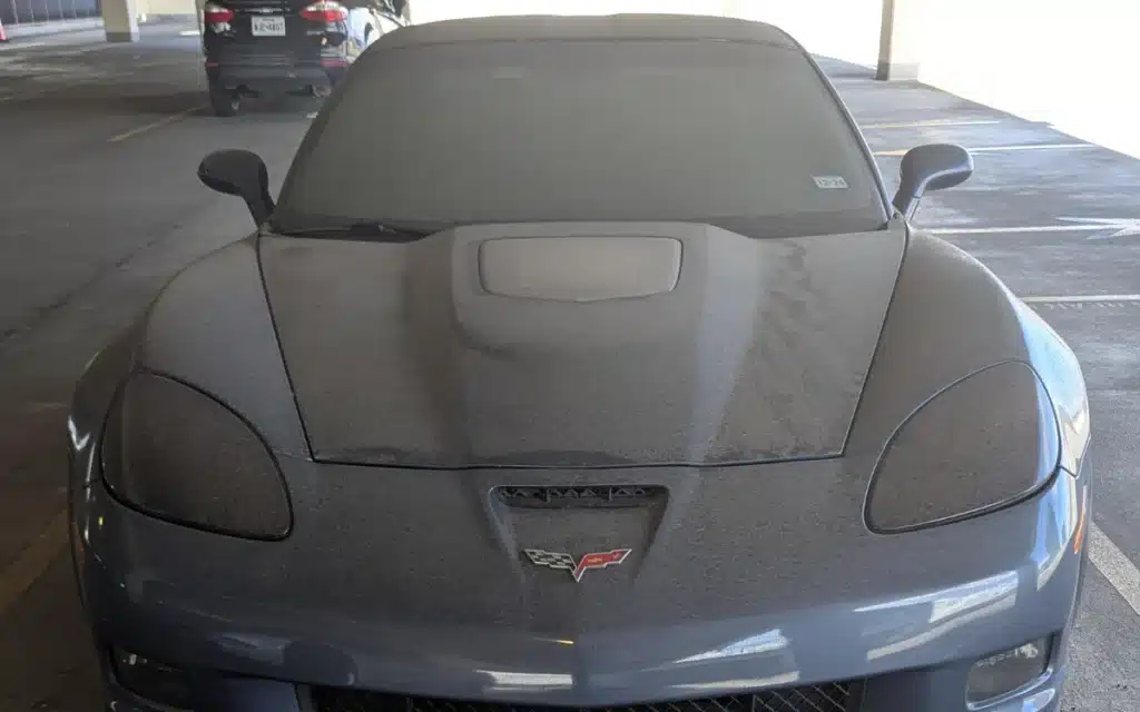 Abandoned Chevy C6 Corvette ZR1 in Texas parking garage has generated a lot of theories as to why it's there