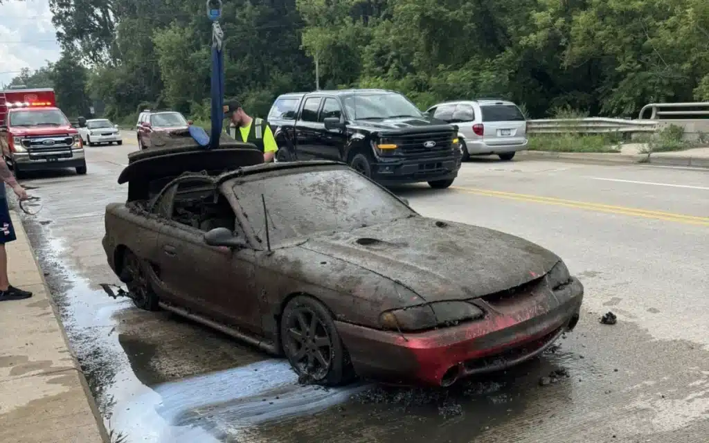 A mystery Ford Mustang Cobra was pulled out of a lake
