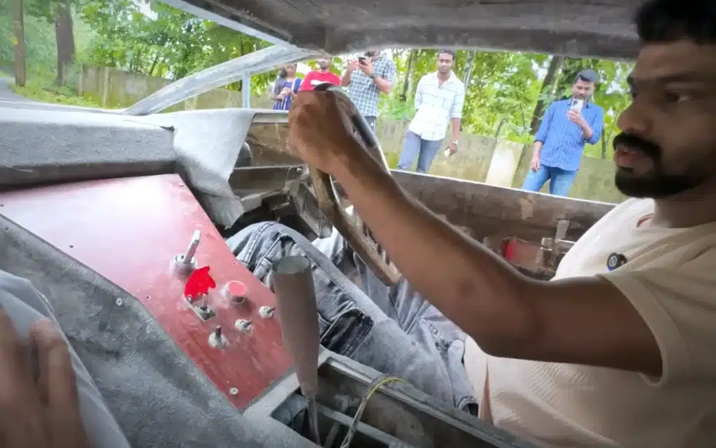 A scrap metal Lamborghini, created by a young man in India