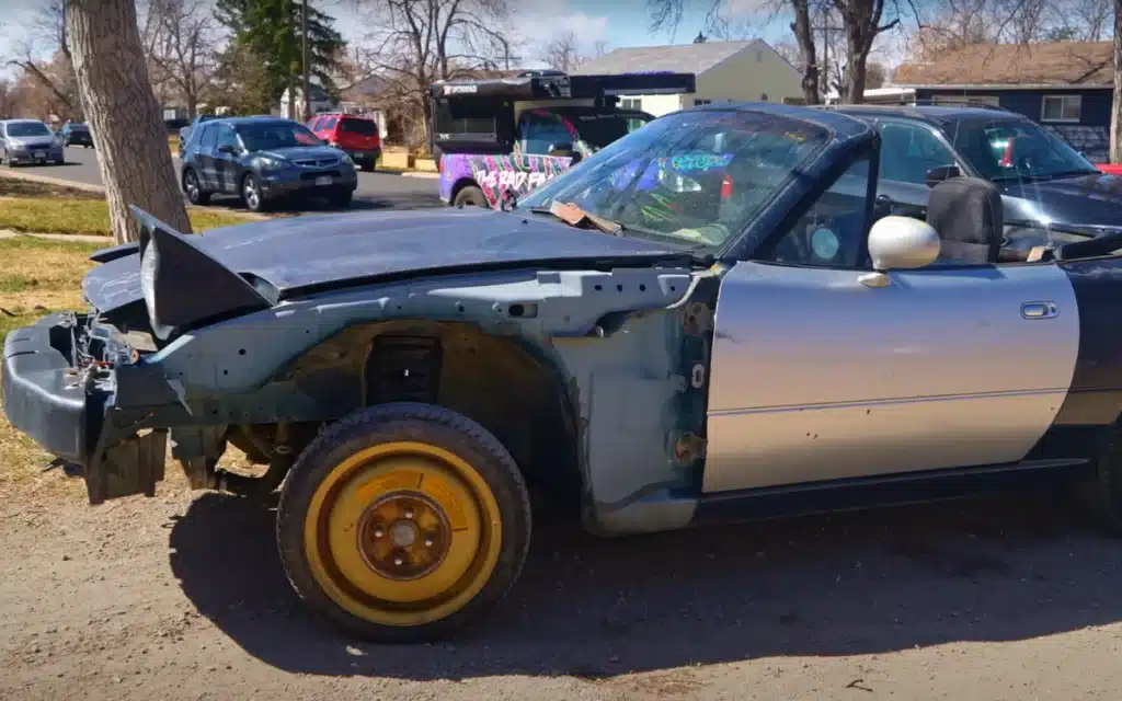 This old Mazda Miata has been restored using Temu parts